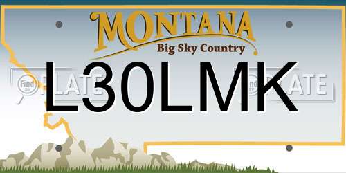 L30LMK Montana License Plate