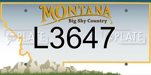 L3647 Montana License Plate
