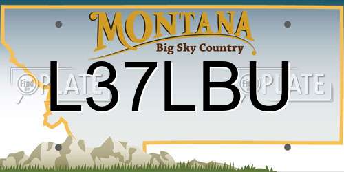 L37LBU Montana License Plate