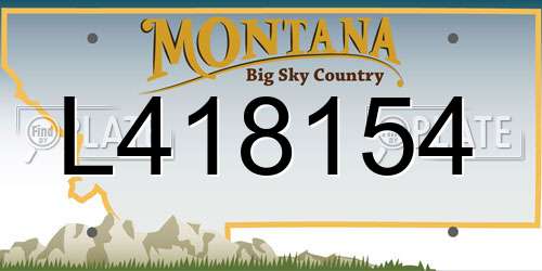 L418154 Montana License Plate