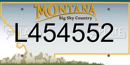 L454552 Montana License Plate