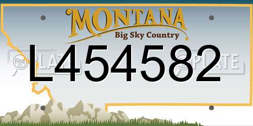 L454582 Montana License Plate