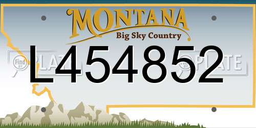 L454852 Montana License Plate