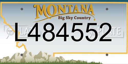 L484552 Montana License Plate