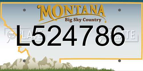 L524786 Montana License Plate