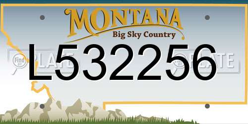L532256 Montana License Plate