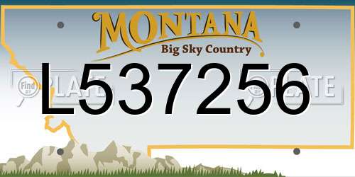 L537256 Montana License Plate