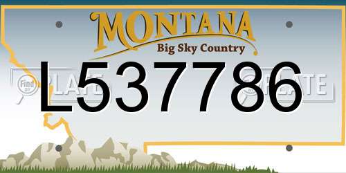 L537786 Montana License Plate