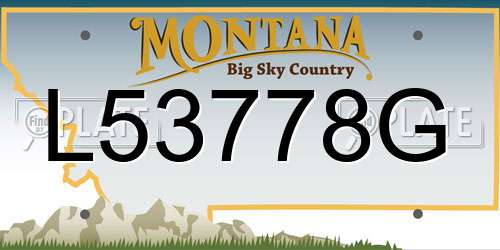 L53778G Montana License Plate