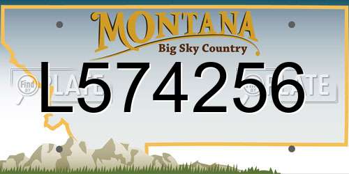 L574256 Montana License Plate
