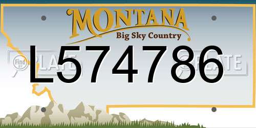 L574786 Montana License Plate