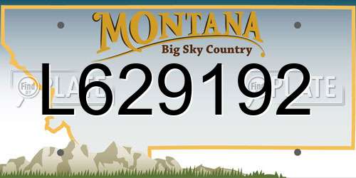 L629192 Montana License Plate