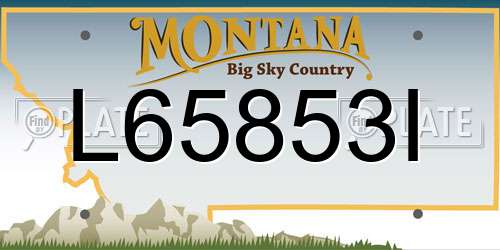 L65853I Montana License Plate