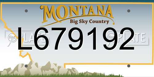 L679192 Montana License Plate