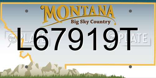 L67919T Montana License Plate