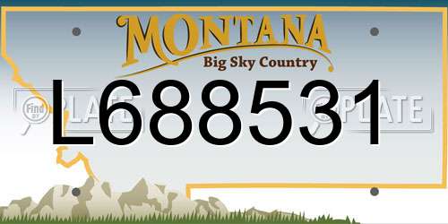 L688531 Montana License Plate