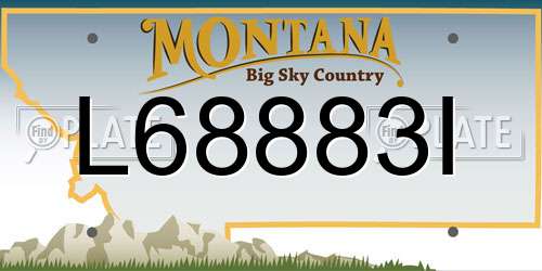 L68883I Montana License Plate