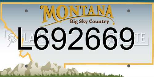 L692669 Montana License Plate