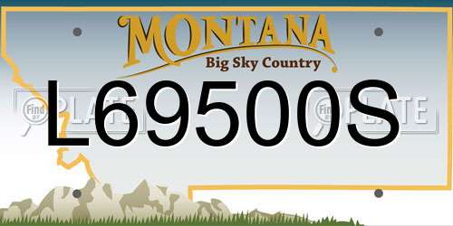 L69500S Montana License Plate