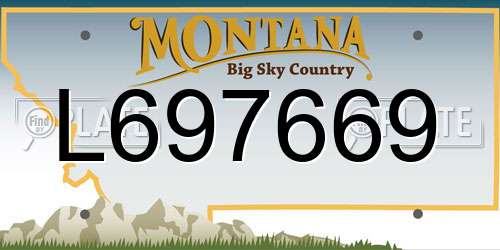 L697669 Montana License Plate