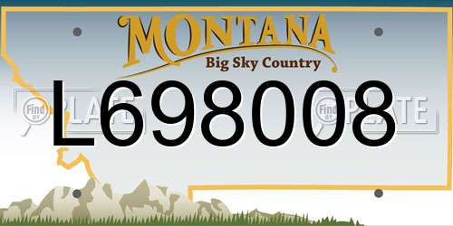 L698008 Montana License Plate