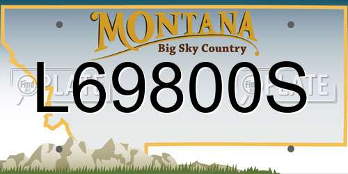 L69800S Montana License Plate