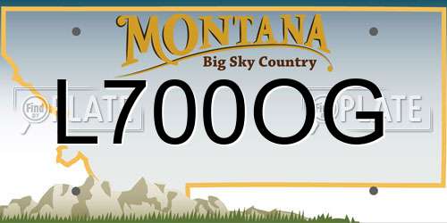 L700OG Montana License Plate
