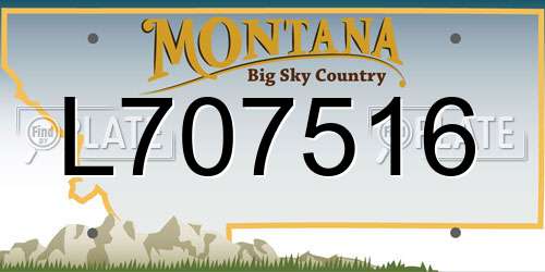 L707516 Montana License Plate