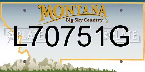 L70751G Montana License Plate