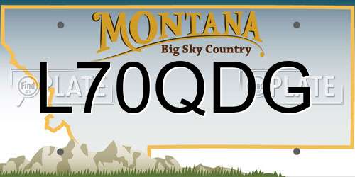 L70QDG Montana License Plate