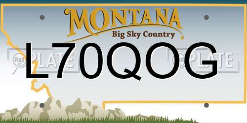 L70QOG Montana License Plate