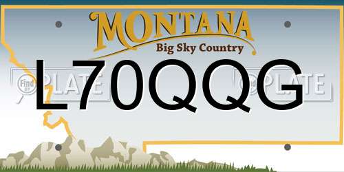 L70QQG Montana License Plate