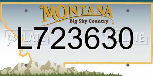 L723630 Montana License Plate