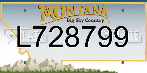L728799 Montana License Plate