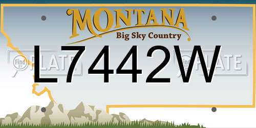 L7442W Montana License Plate