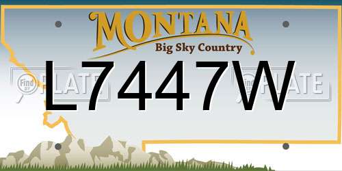 L7447W Montana License Plate