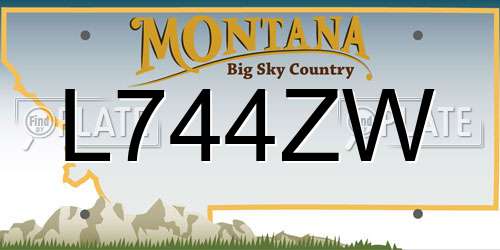 L744ZW Montana License Plate