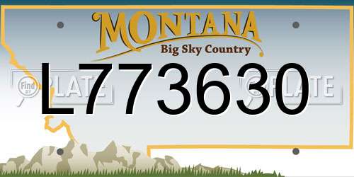 L773630 Montana License Plate