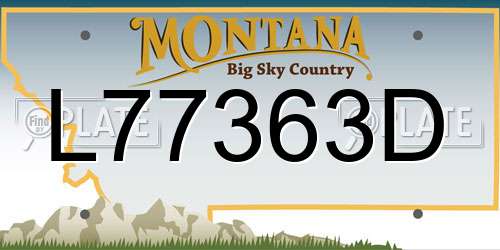 L77363D Montana License Plate