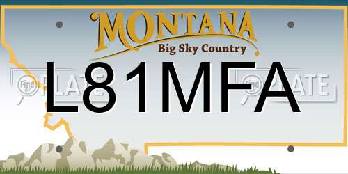 L81MFA Montana License Plate