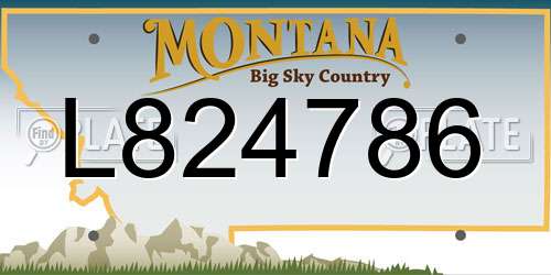 L824786 Montana License Plate
