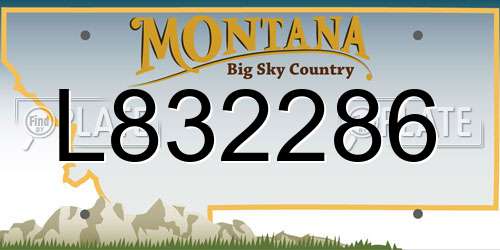 L832286 Montana License Plate