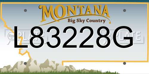 L83228G Montana License Plate