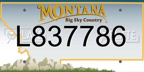 L837786 Montana License Plate