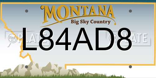 L84AD8 Montana License Plate