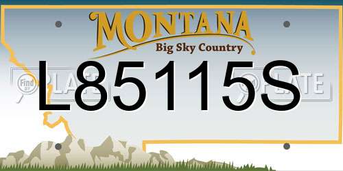 L85115S Montana License Plate