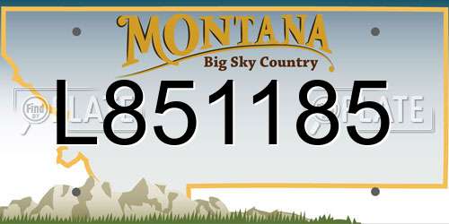 L851185 Montana License Plate