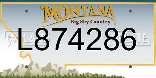 L874286 Montana License Plate