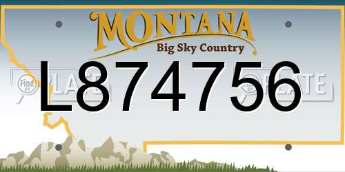L874756 Montana License Plate