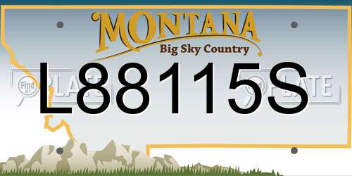 L88115S Montana License Plate